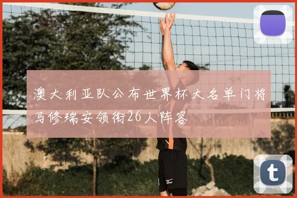 澳大利亚队公布世界杯大名单门将马修瑞安领衔26人阵容
