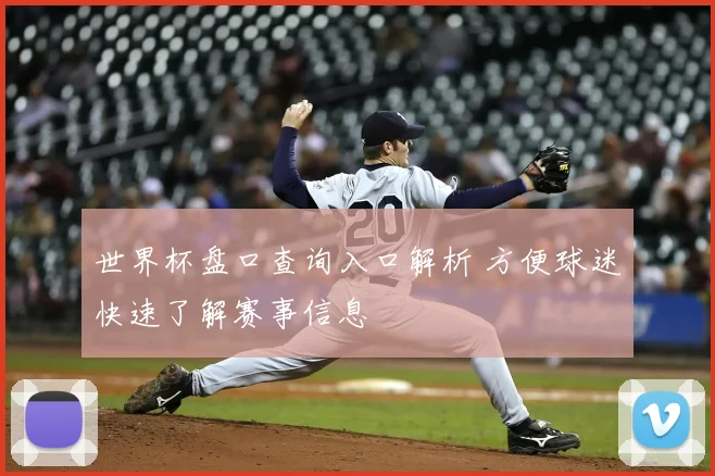 世界杯盘口查询入口解析 方便球迷快速了解赛事信息
